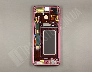 Дисплей Samsung G965 Burgundy Red S9+ (GH97-21691F) сервісний оригінал у зборі з рамкою, фото 3