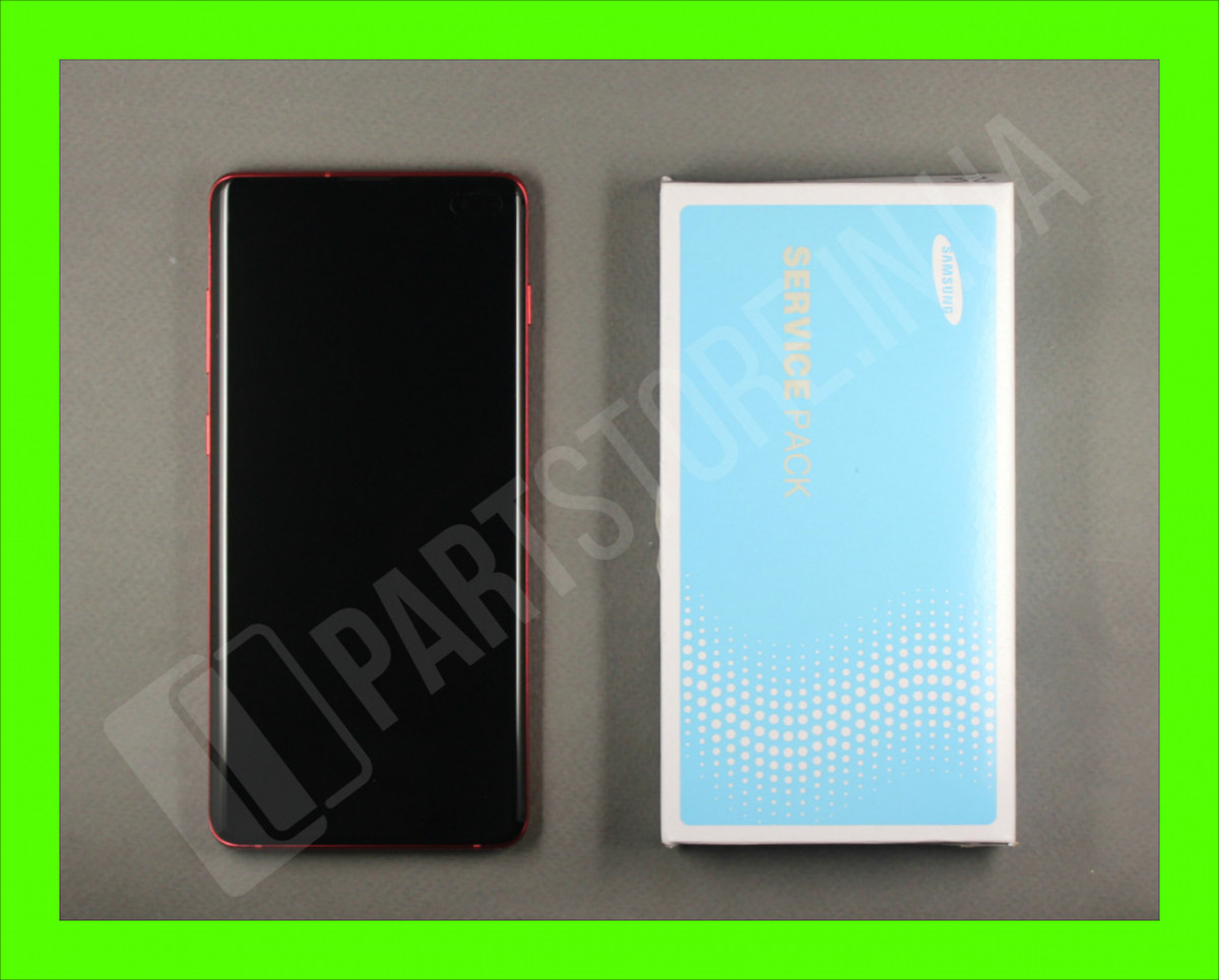 Дисплей Samsung G975 Red S10+ (GH82-18849H) сервісний оригінал у зборі з рамкою