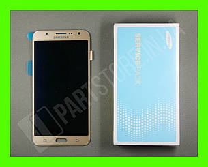 Дисплей Samsung J700 Gold J7 2015 (GH97-17670B) сервісний оригінал, фото 1