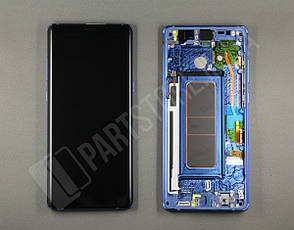Дисплей Samsung N950 Blue Note 8 (GH97-21065B) сервісний оригінал у зборі з рамкою, фото 2