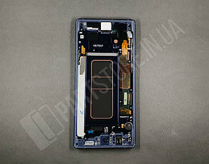 Дисплей Samsung n960 Ocean blue (GH97-22269B) сервісний оригінал в зборі з рамкою, фото 2