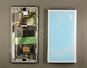 Дисплей Samsung n975 silver/aura glow note 10+ (GH82-20838C) сервісний оригінал в зборі з рамкою, фото 2