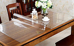 Скатертина гнучке скло з Туреччини, товщина 1 мм, прозора плівка для захисту дерев'яних і скляних столів, фото 2