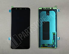 Дисплей Samsung A605 Black A6+ 2018 (GH97-21878A) сервісний оригінал (переклеєне скло)