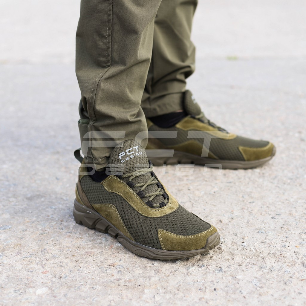 Кросівки жіночі тактичні літні Urban N-32 замша хакі на сітці, фото 1