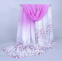 Шарф леопардовый бело-розовый - размер шарфа 150*48см, шифон