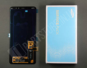 Дисплей Samsung A730 Black A8 Plus 2018 (GH97-21534A) сервісний оригінал, фото 2