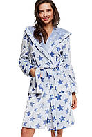Банный женский халат в звезды (размеры М-XL в расцветках) Голубой, М