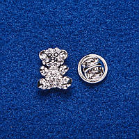 Брошка на вкрутці "Мишка" метал сріблястий 1,6х1,3см купити біжутерію оптом в інтернеті