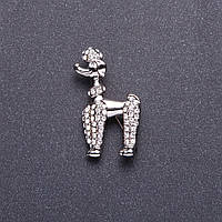 Брошка "Пудель королівський" колір металу сріблястий 4х2,5 см купити біжутерію дешево оптом в інтернеті