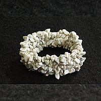 Браслет на резинці Кахолонг широкий крихта s-30мм+- L-18см+- купити біжутерію дешево оптом в інтернеті