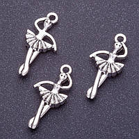 Фурнітура підвіска балерина L7мм d1-1,5 мм колір срібло фас. 20гр. + -11шт купити біжутерію оптом в інтернеті