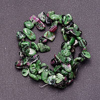 Намистини з натурального каменю Цоїзит на волосіні метелик d-8-12мм L-38см купити біжутерію дешево оптом в інтернеті