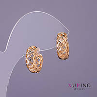 Сережки Xuping d-6мм L-15мм позолота 18К купити біжутерію оптом в інтернеті