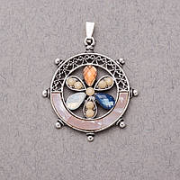 Кулон Квітка бажань карамель серія "Пурпур" d-3см купити біжутерію оптом в інтернеті