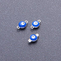 Фурнітура Коннектор Око синій сірий метал d-7мм L-12мм фас.12шт купити біжутерію дешево оптом в інтернеті