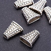 Фурнітура наконечнік для намистин колір "старе срібло" d-17х18х8мм d отв-я- 3х4мм фасування 20гр. + - 7шт. + - купити біжутерію