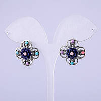 Сережки "Астри" фіолетові d-22мм купити біжутерію дешево гуртом в інтернеті