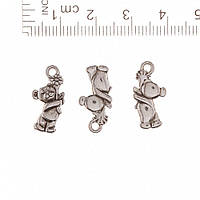 Фурнітура Підвіска Медведік з квіточкою 19х10мм фас. 20грам + -21шт купити біжутерію дешево оптом в інтернеті