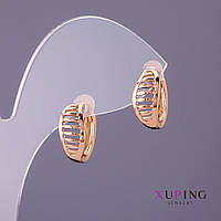 Сережки Xuping d-6мм L-14мм позолота 18К купити біжутерію оптом в інтернеті