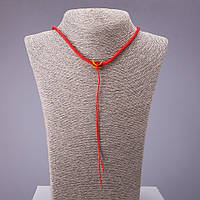 Шнур на шию червоний жовтий фіксатор 60см купити біжутерію оптом в інтернеті