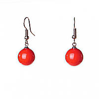 [33/13мм] Сережки застібка-петля помаранчева Майорка купити біжутерію дешево оптом в інтернеті