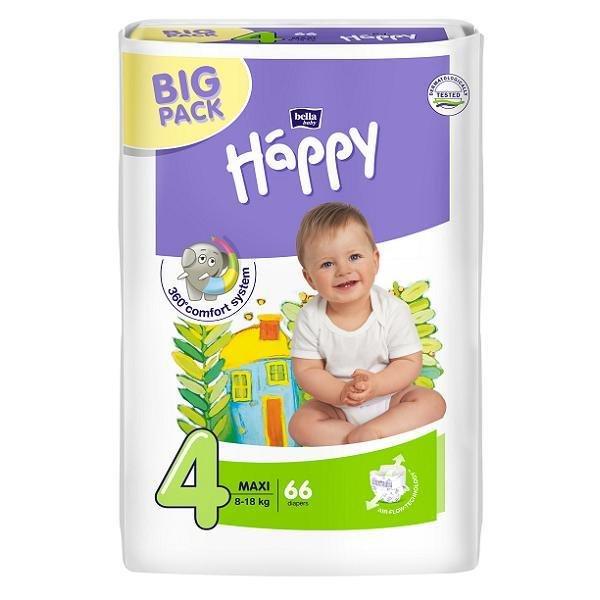 Підгузки Bella Happy Maxi 4 BIG PACK ( 66 шт / 8-18 кг)