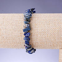 Браслет Лазурит натуральний камінь крихта d-9x4мм+- L-18см+- (стрейч) купити біжутерію дешево оптом в інтернеті
