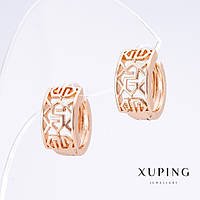 Сережки Xuping позолота 18К L-1,5 см s-8мм купити біжутерію оптом в інтернеті