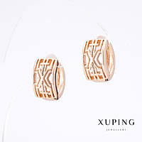 Сережки Xuping "слов'янка" позолота 18К L-1,5 см s-8.5мм купити біжутерію оптом в інтернеті