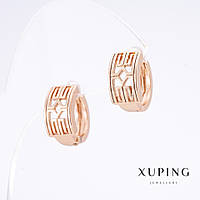 Сережки Xuping позолота 18К L-1,5 см s-7,5 мм купити біжутерію оптом в інтернеті