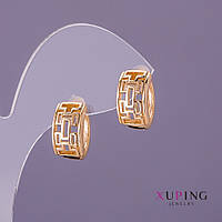 Сережки Xuping d-8мм L-15мм позолота 18К купити біжутерію оптом в інтернеті