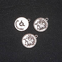 Фурнітура підвіска Зодіак Телець d-17мм фасування 20гр. + - 10шт. купити біжутерію оптом в інтернеті