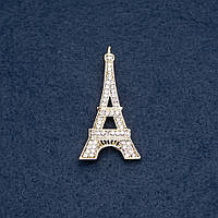 Брошка "Ейфелева вежа" 48х25мм колір металу "золото" купити біжутерію дешево оптом в інтернеті