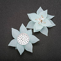 Фурнітура нашивка Квітка Лілії блакитний акрил d-50 (+ -) мм купити біжутерію дешево оптом в інтернеті