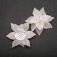 Фурнітура нашивка Квітка Лілії бежевий акрил d-50 (+ -) мм купити біжутерію дешево оптом в інтернеті