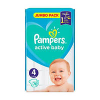 Подгузники Pampers Active Baby Размер 4 ( 70 шт / 9-14 кг ) JUMBO PAKC