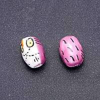 Фурнітура Намистина кераміка Сова бузкова фас. 2 шт. 22х16мм купити біжутерію дешево оптом в інтернеті