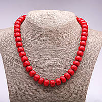 Намисто Корал (прес.) рондель d-12х9мм L- 45см купити біжутерію оптом в інтернеті