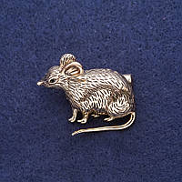 Брошка Щур 38х30мм жовтий метал купити біжутерію оптом в інтернеті