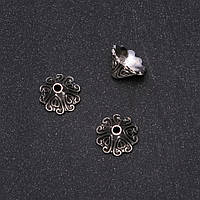 Фурнітура наконечник для намистин 15х9мм d-3мм фасування 20грам + -9шт. купити біжутерію дешево оптом в інтернеті