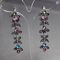 Сережки жіночі Квіткові гірлянди L-6,5 см купити біжутерію дешево гуртом в інтернеті