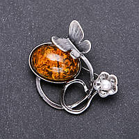 Брошка кована Метелик "Янтарна" 47х47мм сірий метал купити біжутерію дешево оптом в інтернеті