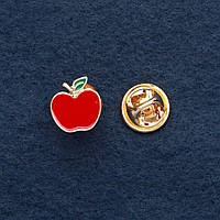 Брошка на закрутці Яблучко 1,5х1см жовтий метал купити біжутерію дешево оптом в інтернеті