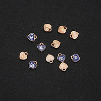 Фурнітура підвіска Сердечко "очей" емаль 7х8мм фас.12шт. купити біжутерію дешево оптом в інтернеті