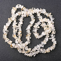 Намистини Кварц Волосатік крихта d-8 + -мм L-80см купити біжутерію оптом в інтернеті