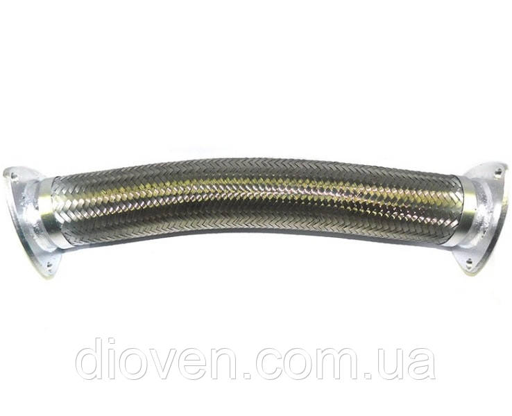 Металоруб із фланцями КРАЗ, МАЗ L 520, Ø 80 (гофра глушника із сіткою) (Арт. 256Б-1203021)