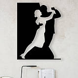 Декоративна дерев'яна картина абстрактна мінімалістична модульна полігональна Панно "Tango / Танго", фото 2