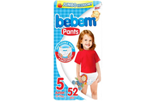 Подгузники-трусики Bebem Pants junior 5 (12-17 кг) 52 шт - фото 1 - id-p1182796735