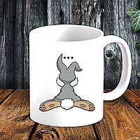 Білий кухоль (чашка) з принтом "Заєць..."